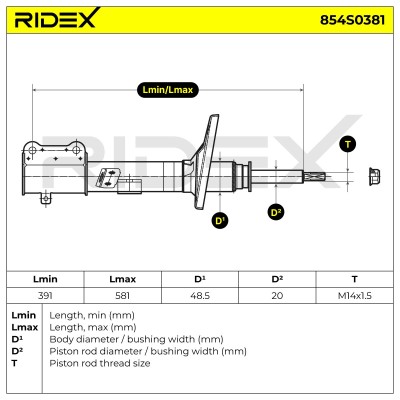 Amortyzator RIDEX 854S0381 854S0381 - foto 5