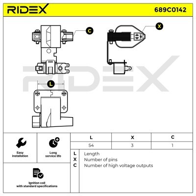 Cewka Zapłonowa RIDEX 689C0142 689C0142 - foto 2