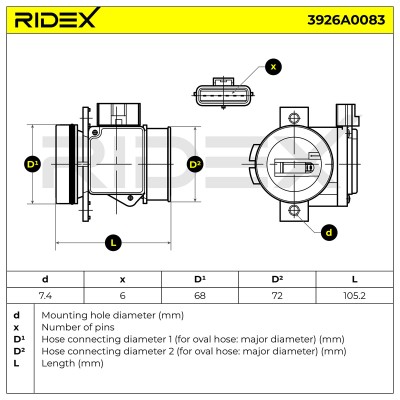 Przepływomierz RIDEX 3926A0083 3926A0083 - foto 6