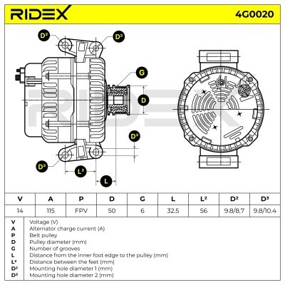 Alternator RIDEX 4G0020 4G0020 - foto 6