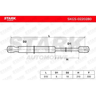 Amortyzator Pokrywy Bagażnika Stark SKGS-0220280 SKGS-0220280 - foto 6