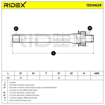 Półoś Napędowa RIDEX 13D0629 13D0629 - foto 7