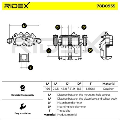 Zacisk Hamulcowy RIDEX 78B0935 78B0935 - foto 6