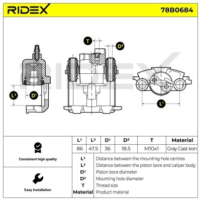 Zacisk Hamulcowy RIDEX 78B0684 78B0684 - foto 6