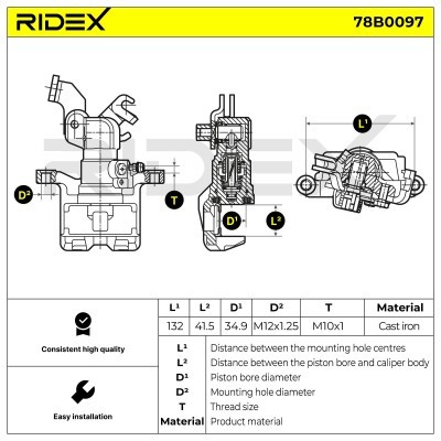 Zacisk Hamulcowy RIDEX 78B0097 78B0097 - foto 5