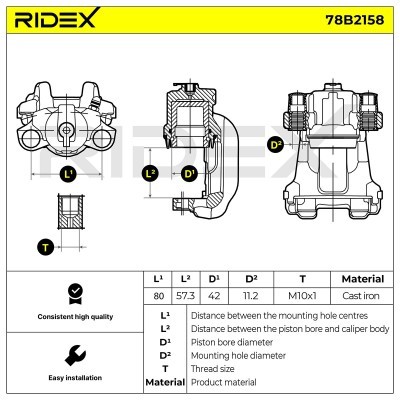 Zacisk Hamulcowy RIDEX 78B2158 78B2158 - foto 6
