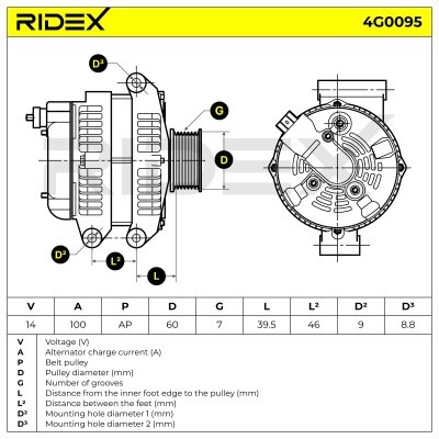 Alternator RIDEX 4G0095 4G0095 - foto 6