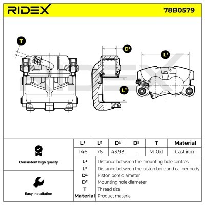 Zacisk Hamulcowy RIDEX 78B0579 78B0579 - foto 6
