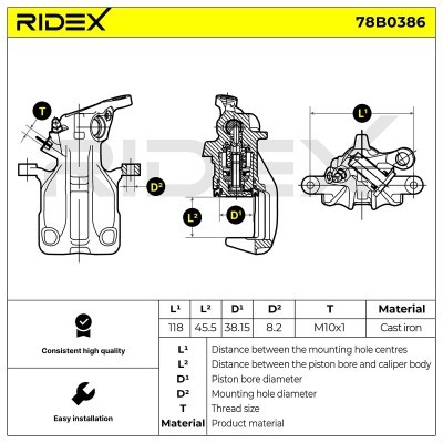 Zacisk Hamulcowy RIDEX 78B0386 78B0386 - foto 5