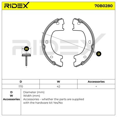Klocki hamulcowe RIDEX 70B0280 70B0280 - foto 5