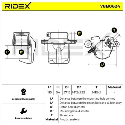 Zacisk Hamulcowy RIDEX 78B0624 78B0624 - foto 5