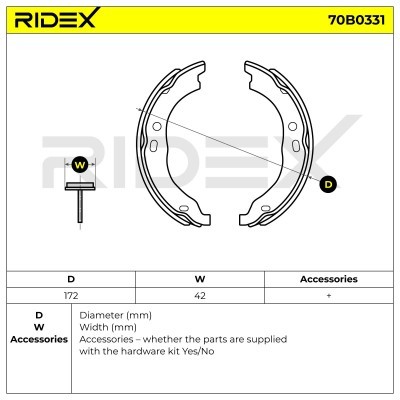Klocki hamulcowe RIDEX 70B0331 70B0331 - foto 7