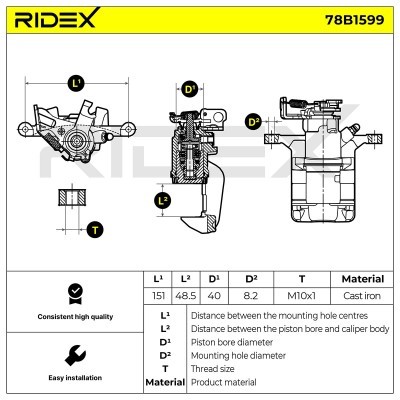 Zacisk Hamulcowy RIDEX 78B1599 78B1599 - foto 6