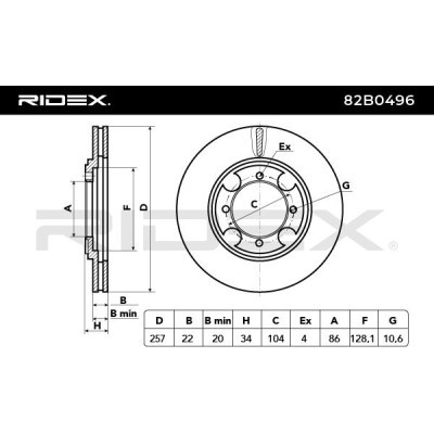 Tarcza hamulcowa RIDEX 82B0496 82B0496 - foto 3