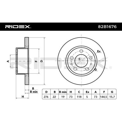 Tarcza hamulcowa RIDEX 82B1676 82B1676 - foto 5