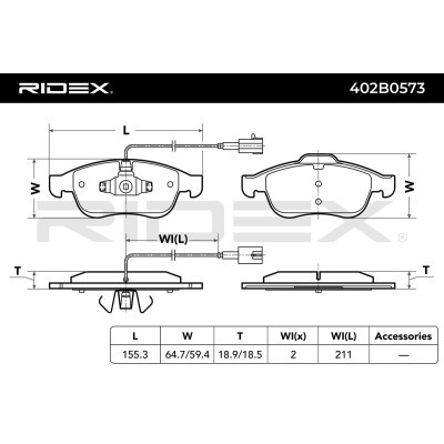Klocki hamulcowe RIDEX 402B0573 402B0573 - foto 7