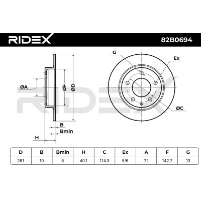 Tarcza hamulcowa RIDEX 82B0694 82B0694 - foto 3