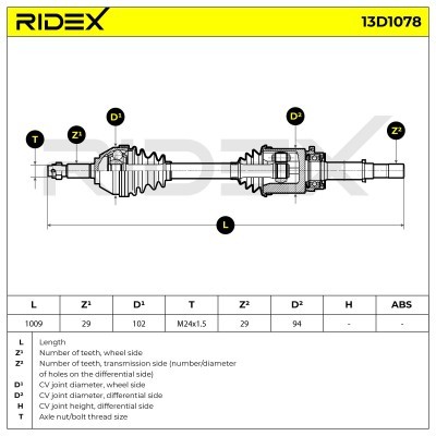 Półoś Napędowa RIDEX 13D1078 13D1078 - foto 7