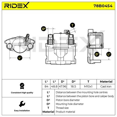 Zacisk Hamulcowy RIDEX 78B0454 78B0454 - foto 2