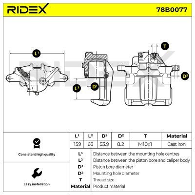 Zacisk Hamulcowy RIDEX 78B0077 78B0077 - foto 5