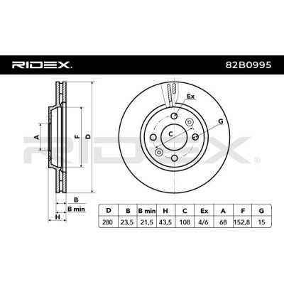 Tarcza hamulcowa RIDEX 82B0995 82B0995 - foto 3