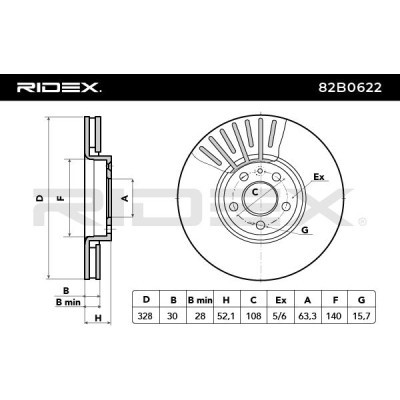 Tarcza hamulcowa RIDEX 82B0622 82B0622 - foto 3