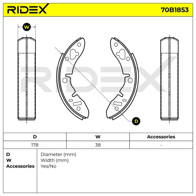 Klocki hamulcowe RIDEX 70B1853 70B1853 - foto 6