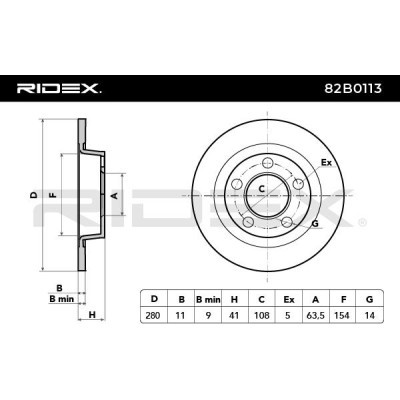 Tarcza hamulcowa RIDEX 82B0113 82B0113 - foto 3