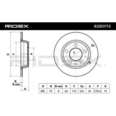 Tarcza hamulcowa RIDEX 82B0115 82B0115 - foto 3