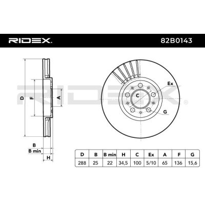 Tarcza hamulcowa RIDEX 82B0143 82B0143 - foto 5