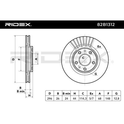 Tarcza hamulcowa RIDEX 82B1312 82B1312 - foto 4