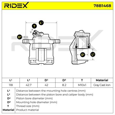Zacisk Hamulcowy RIDEX 78B1468 78B1468 - foto 7