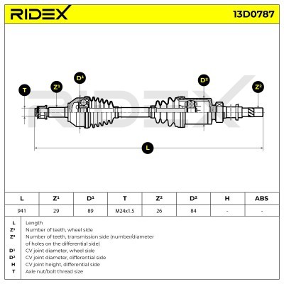 Półoś Napędowa RIDEX 13D0787 13D0787 - foto 8