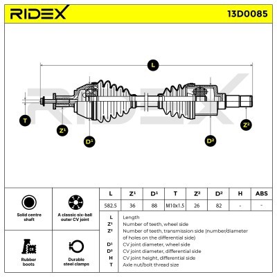 Półoś Napędowa RIDEX 13D0085 13D0085 - foto 4