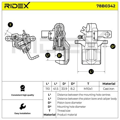 Zacisk Hamulcowy RIDEX 78B0342 78B0342 - foto 2