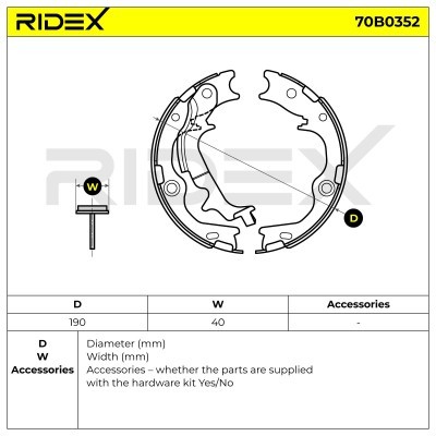 Klocki hamulcowe RIDEX 70B0352 70B0352 - foto 5