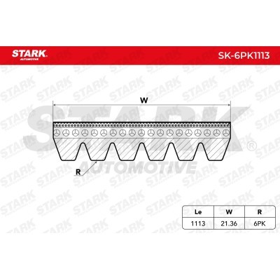 Pasek Klinowy Wielorowkowy Stark SK-6PK1113 SK-6PK1113 - foto 4