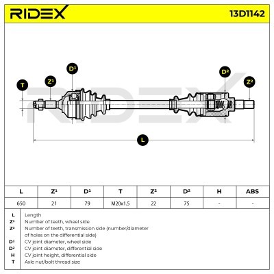 Półoś Napędowa RIDEX 13D1142 13D1142 - foto 7