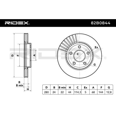 Tarcza hamulcowa RIDEX 82B0844 82B0844 - foto 3