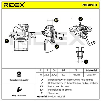 Zacisk Hamulcowy RIDEX 78B0701 78B0701 - foto 7