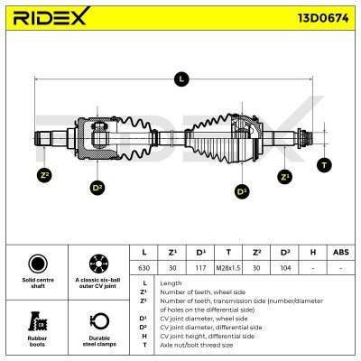 Półoś Napędowa RIDEX 13D0674 13D0674 - foto 7