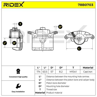 Zacisk Hamulcowy RIDEX 78B0703 78B0703 - foto 7