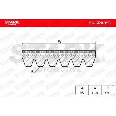 Pasek Klinowy Wielorowkowy Stark SK-6PK855 SK-6PK855 - foto 2