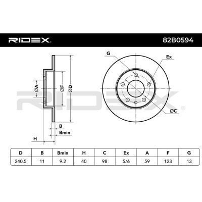 Tarcza hamulcowa RIDEX 82B0594 82B0594 - foto 7