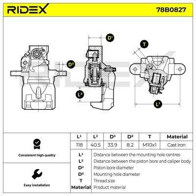 Zacisk Hamulcowy RIDEX 78B0827 78B0827 - foto 7