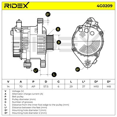 Alternator RIDEX 4G0209 4G0209 - foto 7