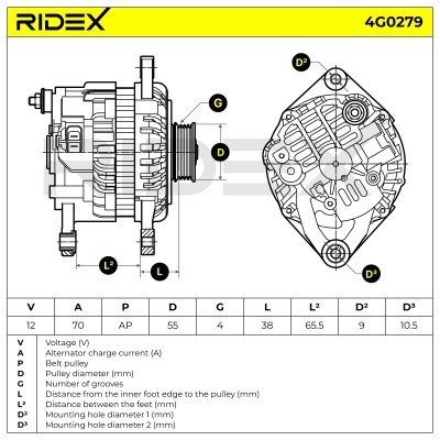 Alternator RIDEX 4G0279 4G0279 - foto 7