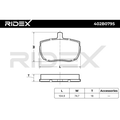 Klocki hamulcowe RIDEX 402B0795 402B0795 - foto 8