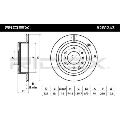 Tarcza hamulcowa RIDEX 82B1243 82B1243 - foto 6