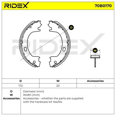 Klocki hamulcowe RIDEX 70B0170 70B0170 - foto 2